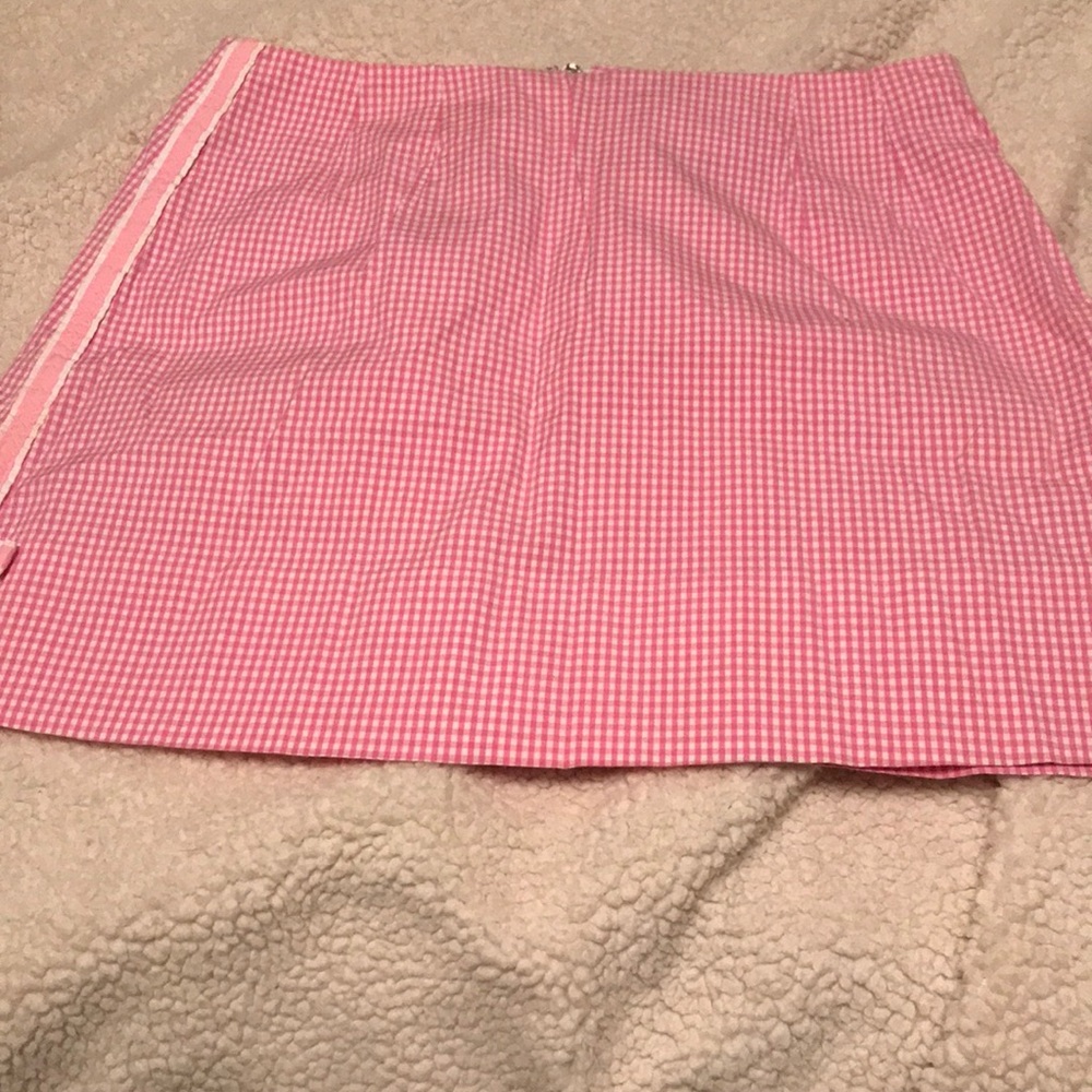 Lilly Pulitzer pink gingham mini skirt
